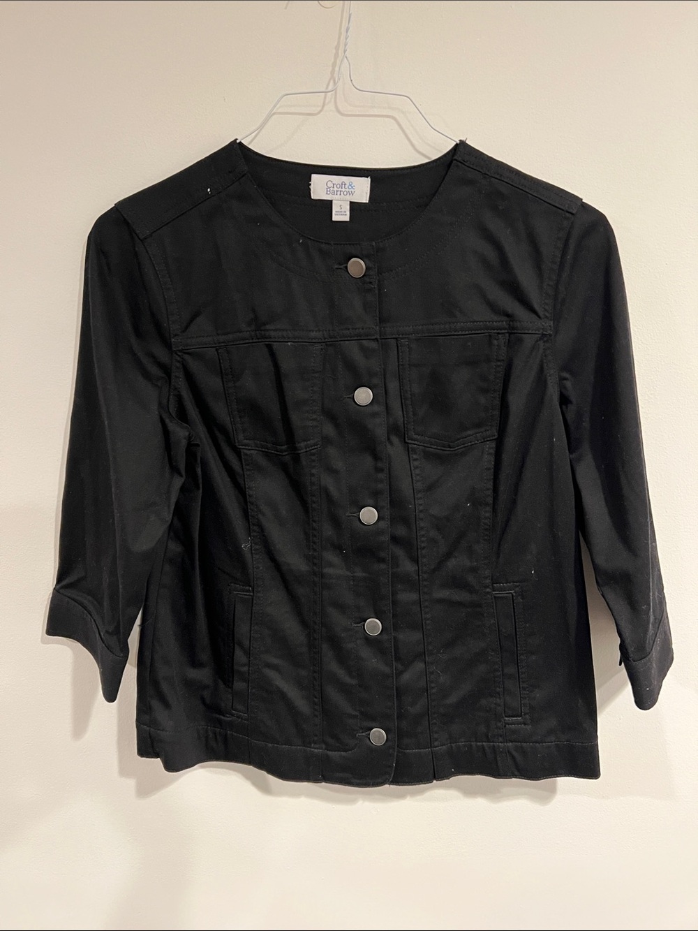 croft & barrow Black Snap-Front Women's Jean Jacket